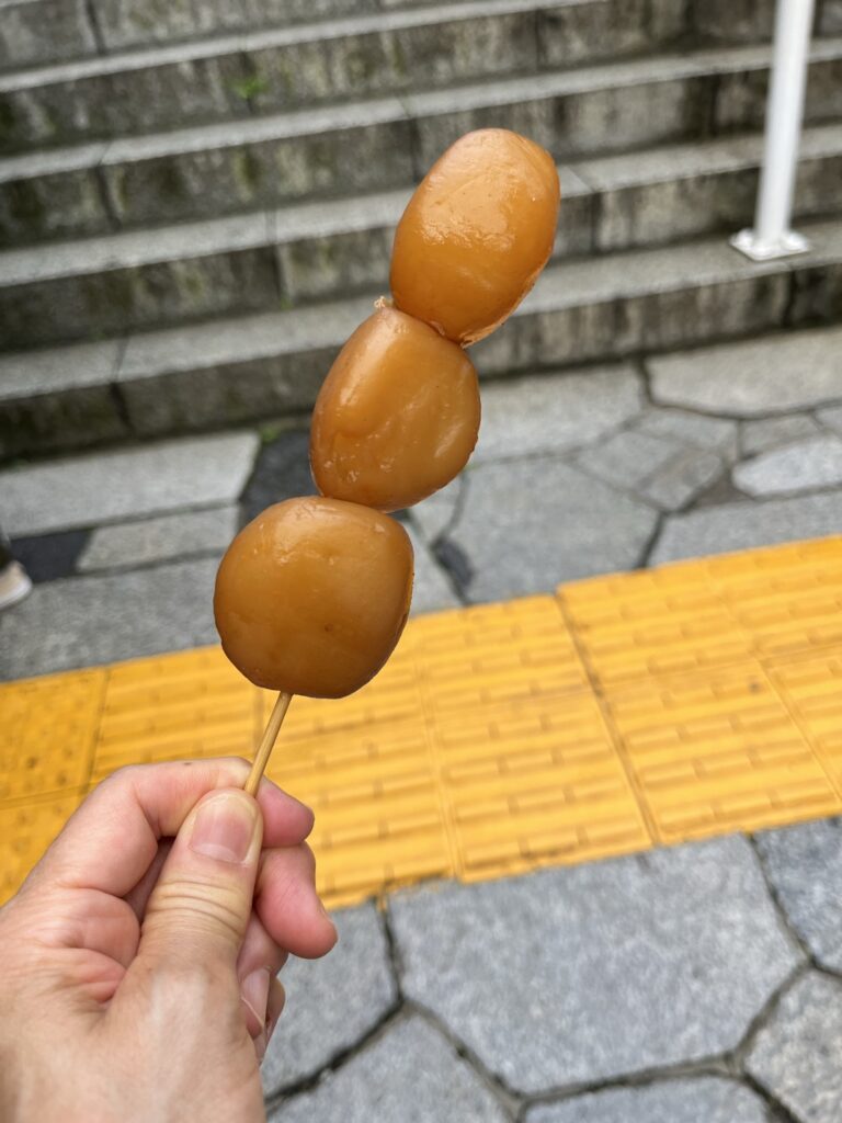 伊香保の石段街で食べ歩きしたおだんご